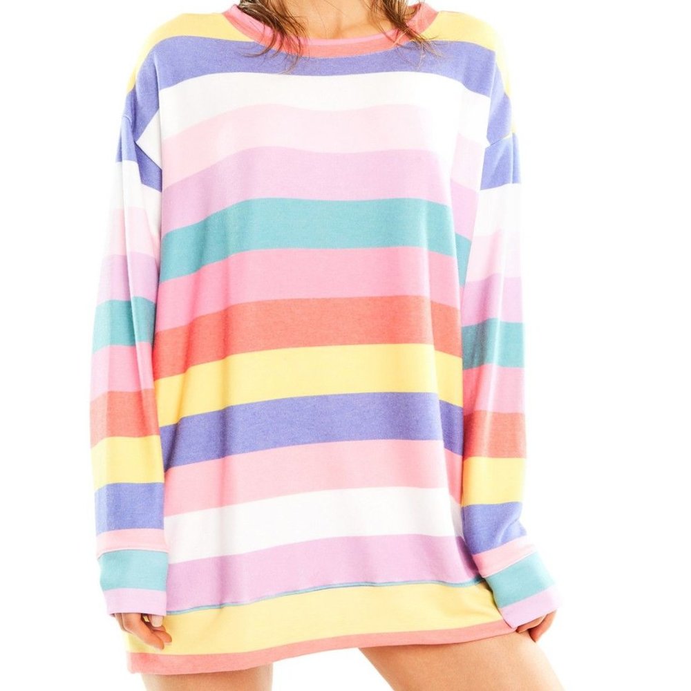 Wildfox Couture Castaway Roadtrip Sweater Dress in Multi, XS